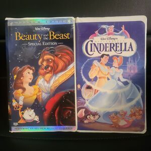 Beauty and the Beast Platinum Edition and Walt Disney Masterpiece Cinderlla VHS
